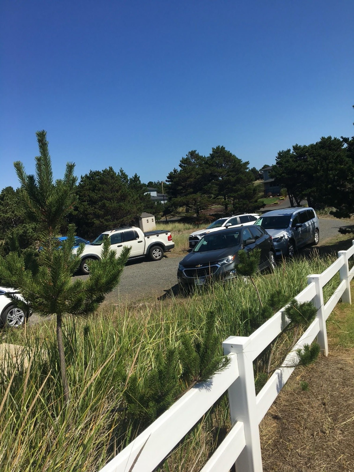Fence and no trespassing signs put up to stop rental guests parking in the yard
